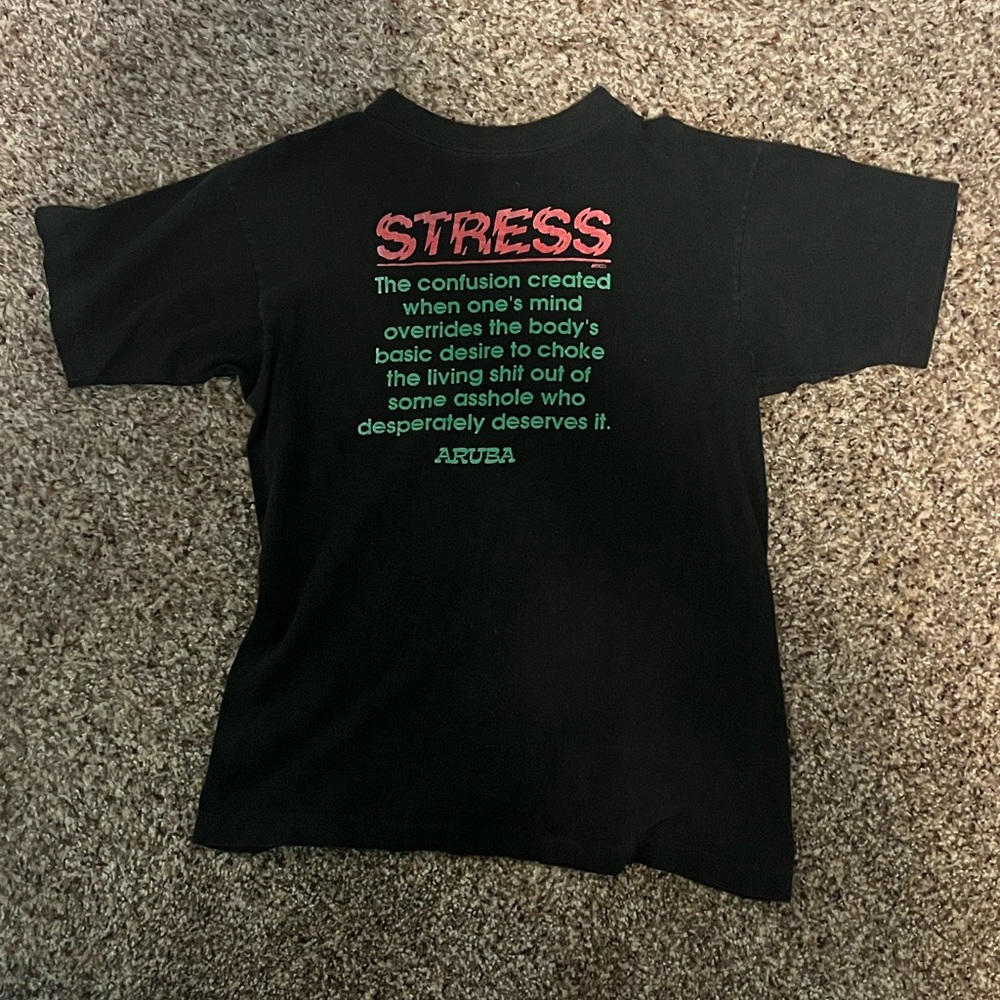 Unique Black Stress Graphic Tee